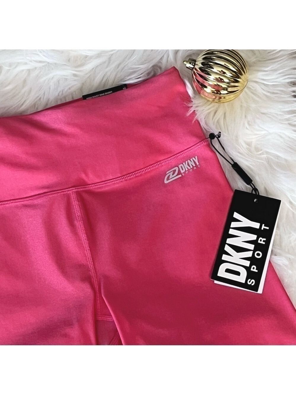 DKNY SPORT Pink High Shine High Waist Bike Shorts XS - Picture 5 of 10